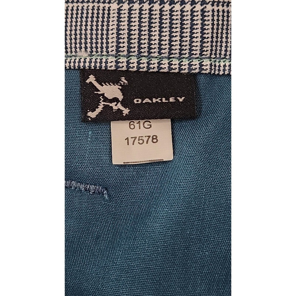 Oakley Pants Mens 34W‎ Grey Plaid Straight Leg Golf Casual Slacks Trousers - Picture 5 of 10